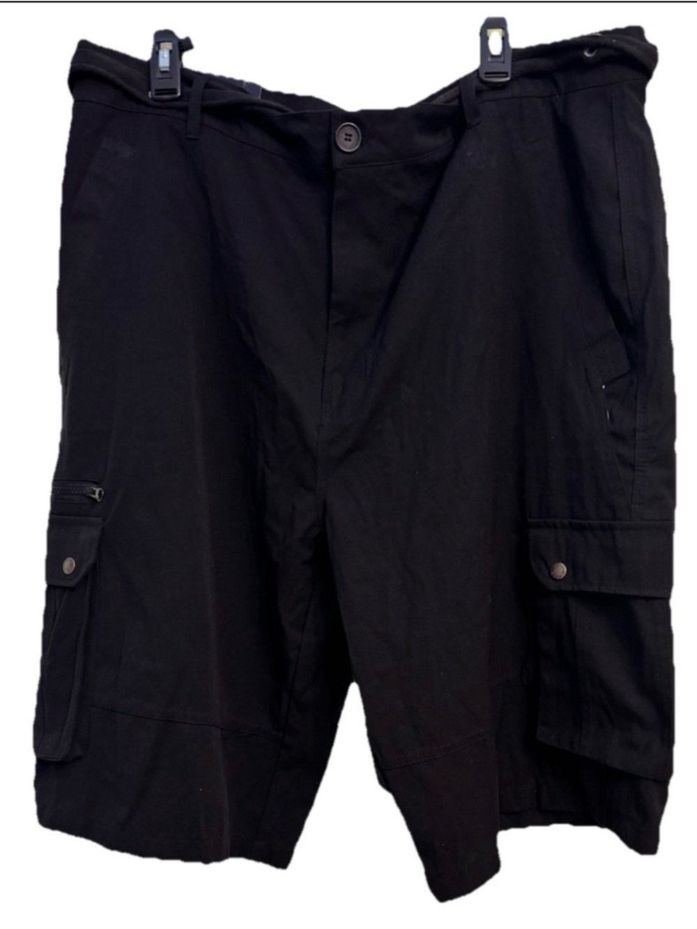 American Heritage Mens Cargo Shorts & Belt Black - Big & Tall - Sz 46